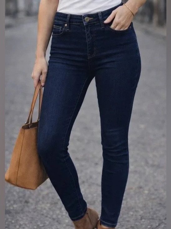 Lucky Brand Denim - Lucky Brand Dark Blue Indigo Wash Midrise Skinny Jeans Size 26 Classic EUC Denim